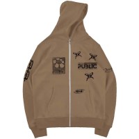 Men's Sum Zip Hoodie - Brown