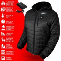 Men's Philadelphia Eagles 5V Puffer Battery Heated Jacket - Black