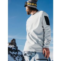 Men's [ak] Baker Fleece Stretch Crew - Gray Cloud