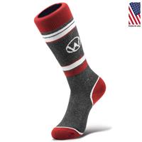 Men's Camber Medium Sock - Medium Gray / Red / White