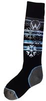 Women's Camber Medium Sock - Black with Snowflakes - Women's Camber Medium Sock                                                                                                                            